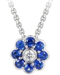 Gregg Ruth - 14K 0.91 Ct. Tw. Diamond & Sapphire Flower Pendant - Lyst