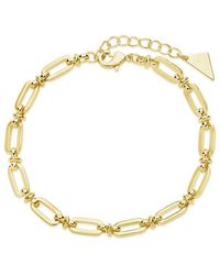 Sterling Forever - 14k Plated Oval Link Chain Bracelet - Lyst