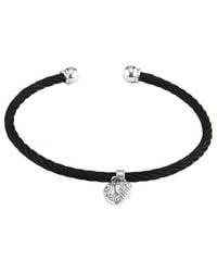 Diamond Select Cuts - Heart 14K & Stainless Steel 0.06 Ct. Tw. Diamond Bangle Bracelet - Lyst