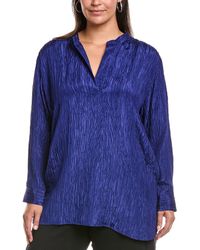 Eileen Fisher - Plus Mandarin Collar Silk Tunic - Lyst