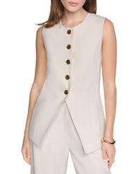 Halston - Button Up Vest Top - Lyst