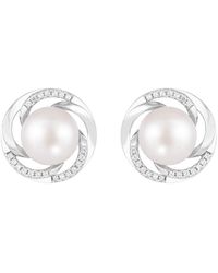 Splendid - 9-10Mm Pearl Cz Earrings - Lyst