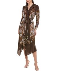 Marchesa - Marchesa Rosa Twill Midi Dress - Lyst