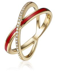 Diana M. Jewels - Fine Jewelry 14k 0.06 Ct. Tw. Diamond Enamel Half-eternity Ring - Lyst