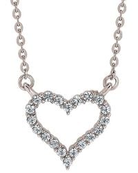 Suzy Levian - 14k 0.25 Ct. Tw. Diamond Heart Necklace - Lyst