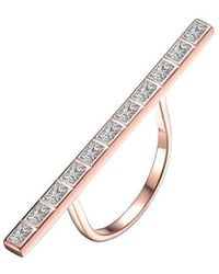 Genevive Jewelry - 18k Rose Gold Vermeil Cz Ring - Lyst