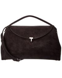 TOTEME - T-lock Top Handle Suede Satchel - Lyst