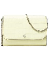 Tory Burch - Emerson Embossed Leather Chain Wallet - Lyst