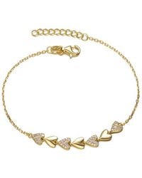 Genevive Jewelry - 14k Over Silver Heart Bracelet - Lyst