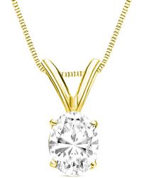 Amairah - 14K 4.00 Ct. Tw. Lab-Grown Diamond Solitaire Pendant Necklace - Lyst