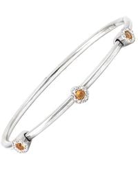 Gemstones - Steel 0.36 Ct. Tw. Diamond & Citrine Bangle Bracelet - Lyst