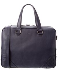 Womens Mens Bags Mens Briefcases and laptop bags Tods Timeless Slim Briefcase In Leather Medium in Black 