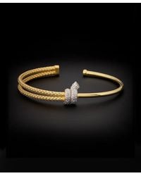 Italian Gold Over Silver - 18k Italian Gold Vermeil 0.15 Ct. Tw. Diamond Bracelet - Lyst