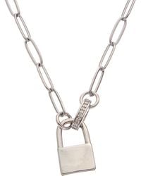 Juvell - 18k Plated Cz Padlock Necklace - Lyst