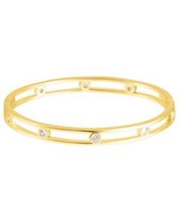 Adornia - 14k Plated Cz Studded Bangle Bracelet - Lyst