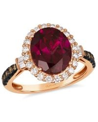Le Vian - Semi Precious 14K Rose 4.51 Ct. Tw. Diamond & Rhodolite Ring - Lyst