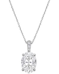 Diana M. Jewels - Diana M. 14K 4.20 Ct. Tw. Lab-Grown Diamond Pendant Necklace - Lyst