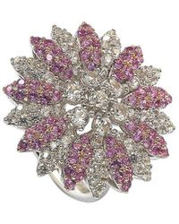 Suzy Levian Silver Diamond & Sapphire Ring - White