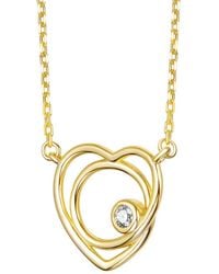 Genevive Jewelry - Rachel Glauber 14K Plated Cz Heart Shaped Necklace - Lyst