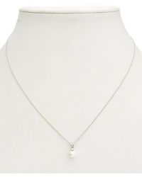 Splendid - 14k 0.03 Ct. Tw Diamond & 6-6.5mm Pearl Pendant Necklace - Lyst