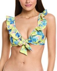 MILLY - Floating Cosmos Ruffle Bikini Top - Lyst