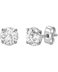Lab Grown Diamonds - 14K 4.00 Ct. Tw. Lab-Grown Diamond 4 Prong Stud Earrings - Lyst