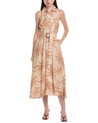 Maison Tara - Printed Stone Sleeveless Midi Dress - Lyst