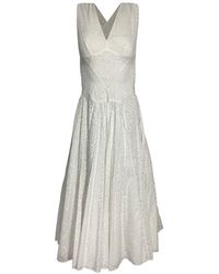 Alaïa - Alaïa Printed Crossback Midi Dress, Size Fr (Authentic Pre-Loved) - Lyst