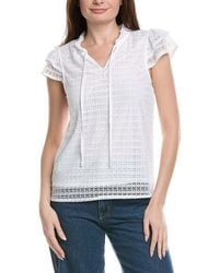 Tahari - Ruffle Lace Top - Lyst