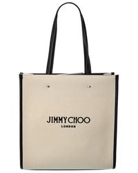 Jimmy Choo - N/S Canvas & Leather Tote - Lyst