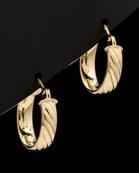 Italian Gold - 14k -textured Huggie Hoops - Lyst