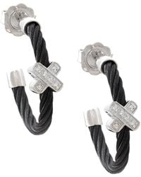 Diamond Select Cuts - X & Stainless Steel 0.03 Ct. Tw. Diamond Earrings - Lyst
