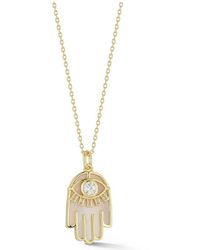 Sphera Milano - 14K Over Mother Of Pearl Cz Necklace - Lyst
