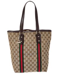 Gucci - Gg Canvas & Leather Jolicoeur Shopper Tote (Authentic Pre-Loved) - Lyst
