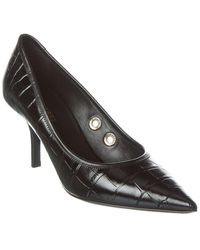 Burberry - Croc-embossed Leather Pump - Lyst
