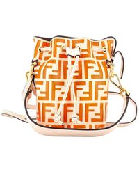 Fendi - Zucca Embossed Leather Mon Tresor Bucket Bag Mini (Authentic Pre- Loved) - Lyst