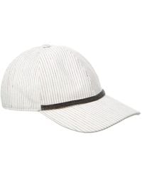 Brunello Cucinelli - Leather-Trim Linen-Blend Cap - Lyst