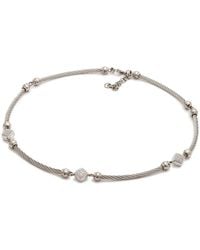 Diamond Select Cuts - Steel 0.06 Ct. Tw. Diamond Station Necklace - Lyst