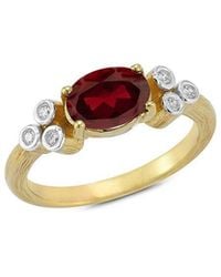 Reiss - 14K 1.75 Ct. Tw. Diamond & Garnet Cocktail Ring - Lyst