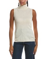 Forte - Basic Sleeveless Turtleneck 100% Cashmere Sweater - Lyst