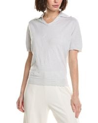 Lafayette 148 New York - V-Neck Cashmere & Silk-Blend Polo Sweater - Lyst