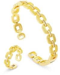 Savvy Cie - 14K Plated Cz Statement Set - Lyst
