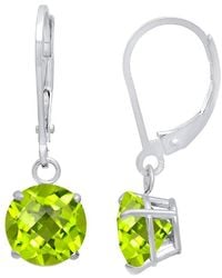 MaxColor - Silver 3.80 Ct. Tw. Peridot Dangle Earrings - Lyst