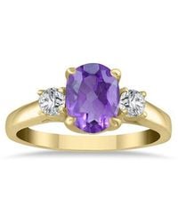 Gem Spark - 14K 1.98 Ct. Tw. Diamond & Amethyst Ring - Lyst