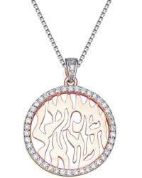 Genevive Jewelry - Two-tone Cz Religious Pendant - Lyst