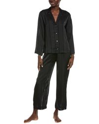 Natori - 2Pc Sheer Stripe Jacquard Notch Pajama Set - Lyst