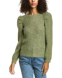 525 America - Puff Sleeve Pointelle Wool-blend Sweater - Lyst