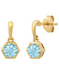 MAX + STONE - Max + Stone 14k Over Silver 0.70 Ct. Tw. Sky Blue Topaz Drop Earrings - Lyst