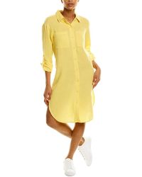Monrow Gauze Shirt Dress - Yellow