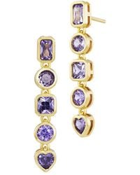 Savvy Cie - 14K Plated Cz Drop Earrings - Lyst
